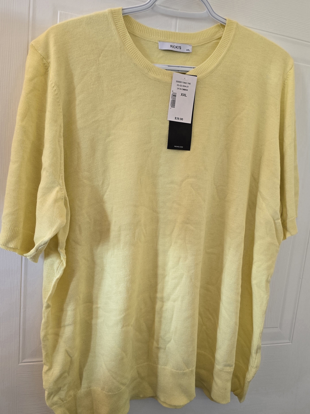 Ricki's Yellow Short Sleeve Knit Sweater Top NWT XXL